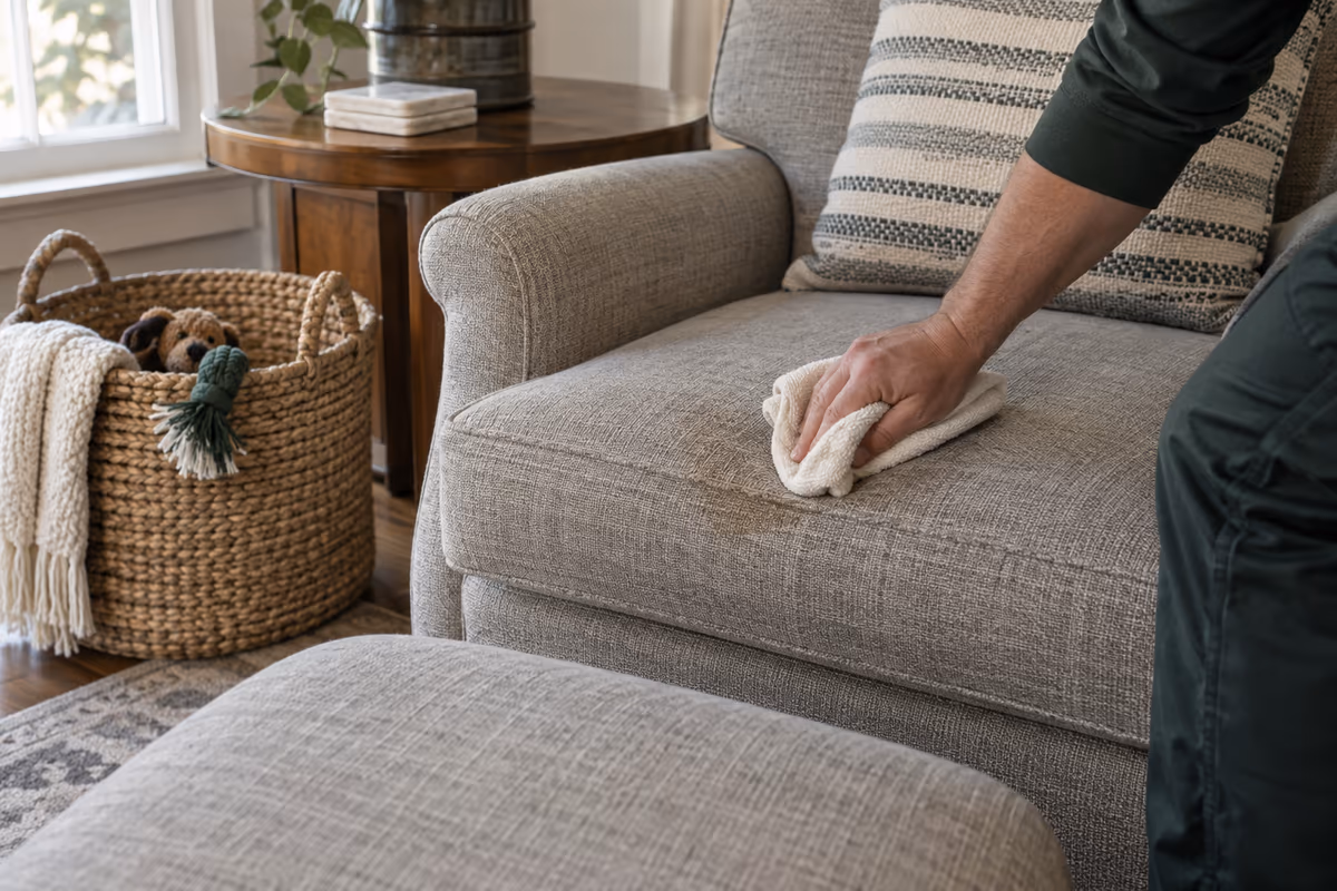 Illustration of pet stain and odor treatment