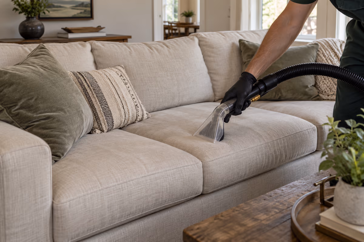 Illustration of sofa and couch cleaning