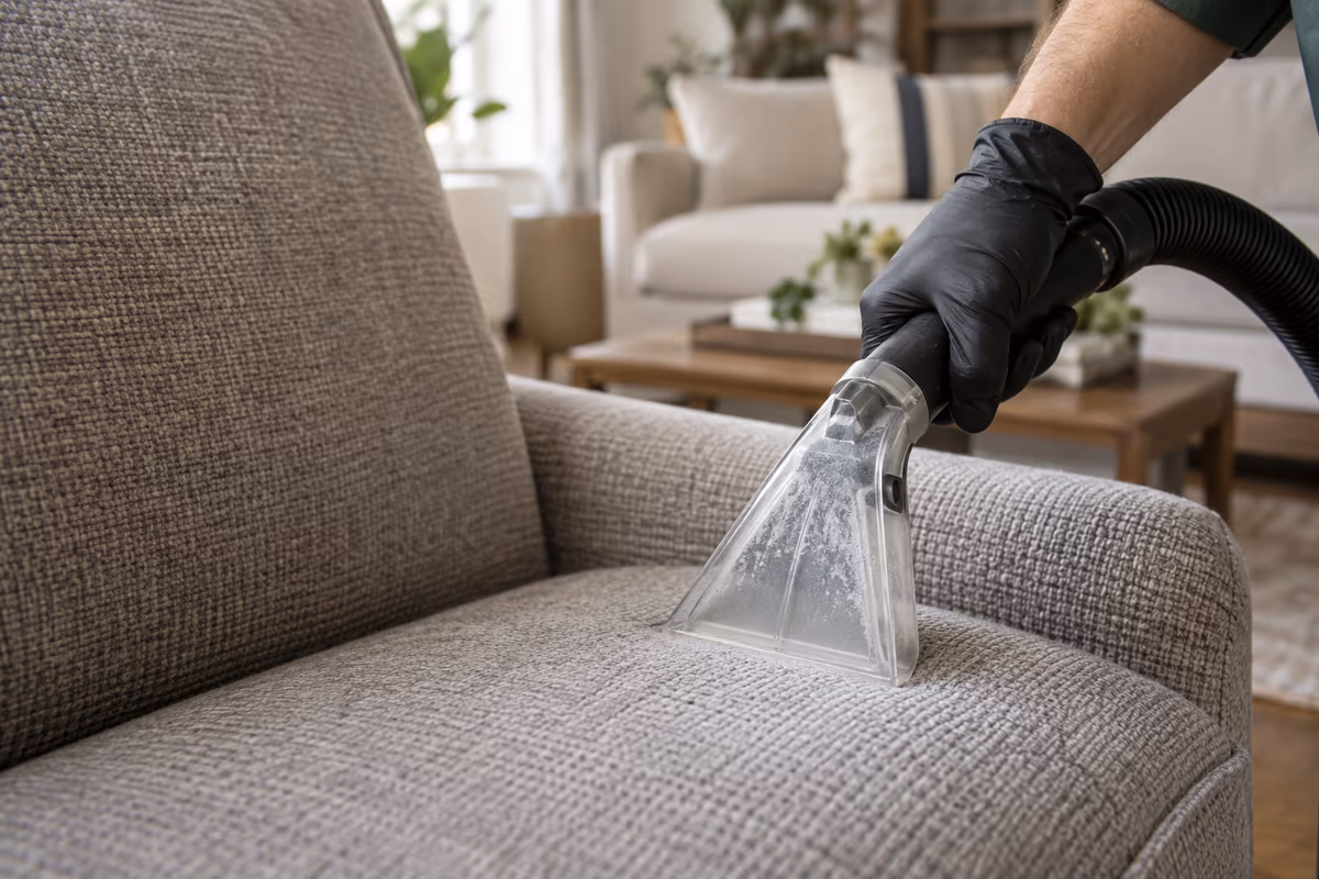 Illustration of upholstery cleaning